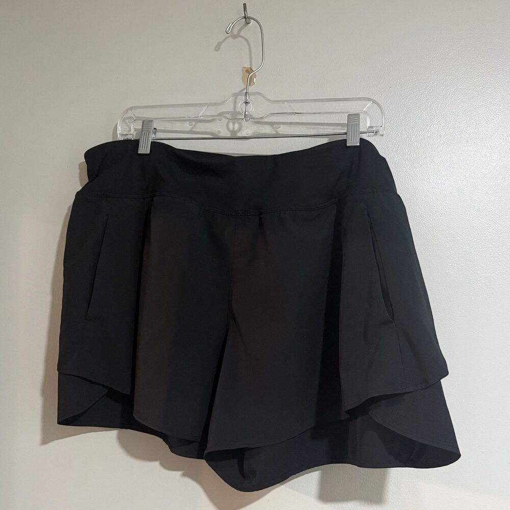 AVIA BREATHABLE RUNNING SHORTs Black Flounce Athletic Pockets XXL (20)